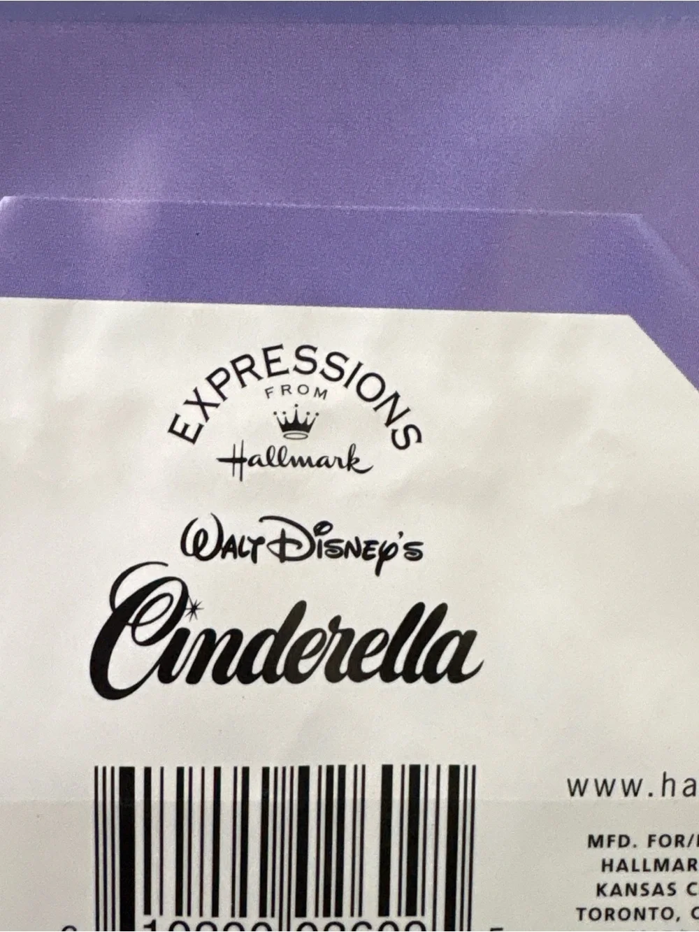 Set Of 2 Hallmark Walt Disney Cinderella Gift Bag - Lavender & White